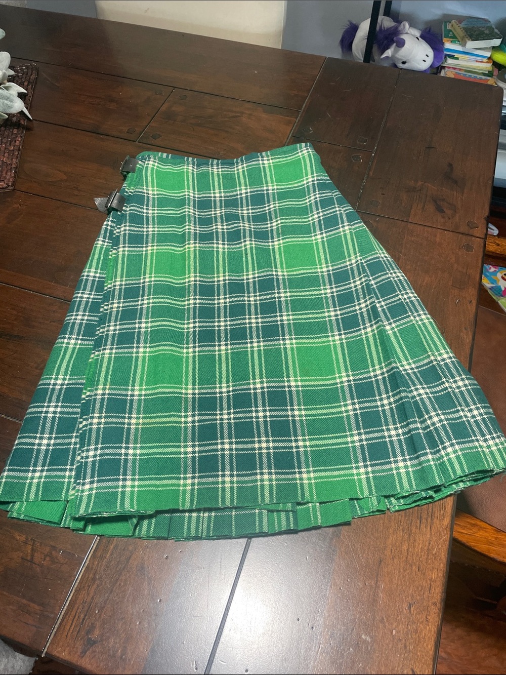 Green Plaid A-Line Skirt kilt